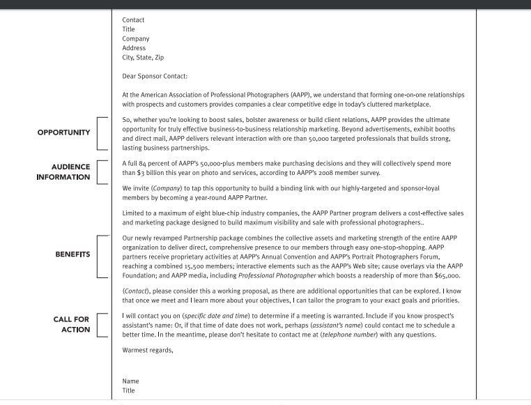 You are looking for a sponsor for a major event.