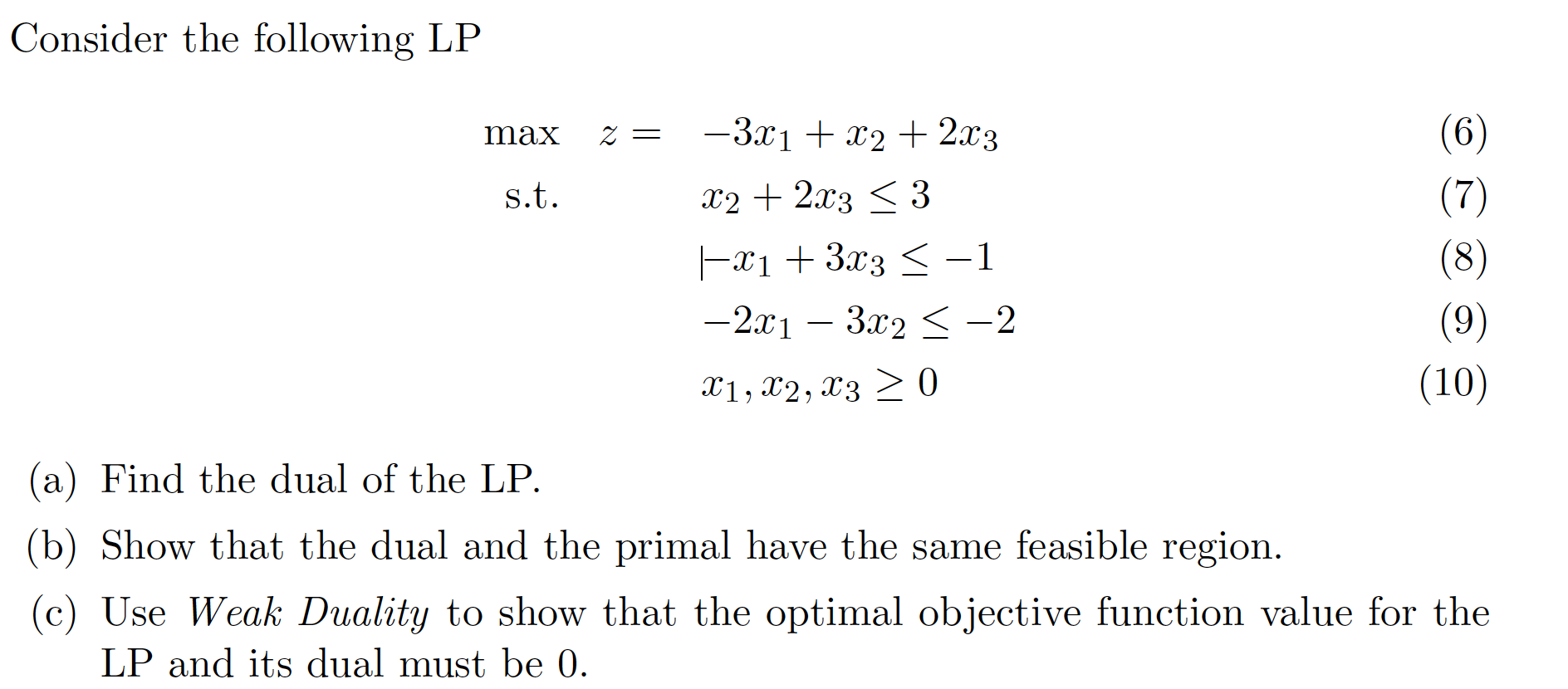 Consider the following LP max z = s.t. -3x1 + x2