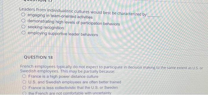 Leaders from individualistic cultures would best