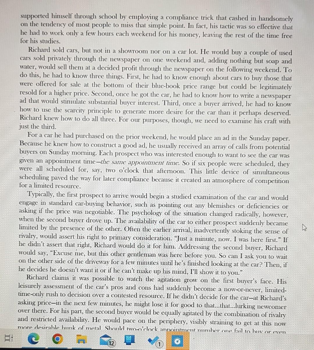 Marketing summary How to say no in this reading.