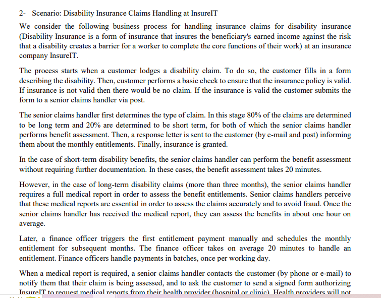2- Scenario: Disability Insurance Claims Handling