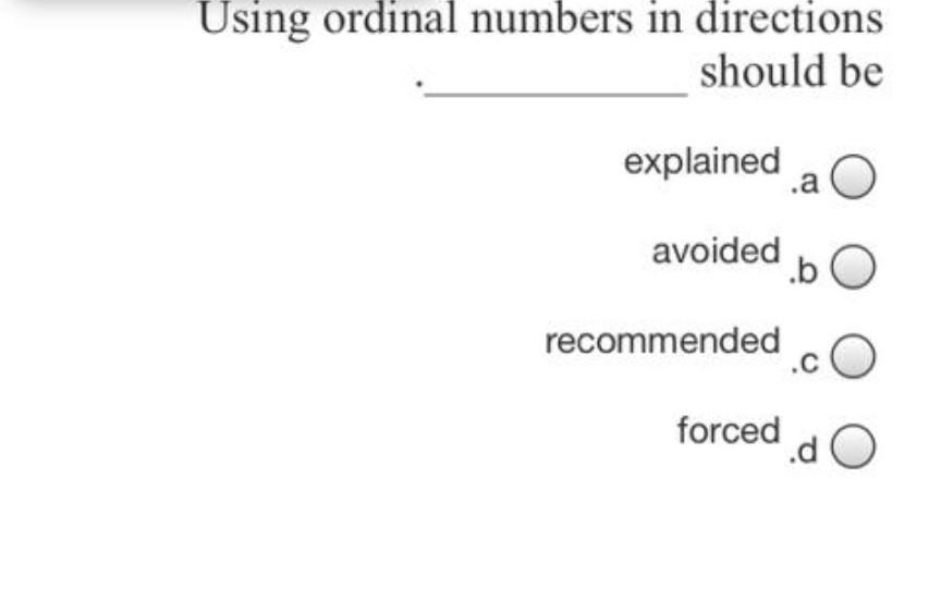 Using ordinal numbers in directions should be