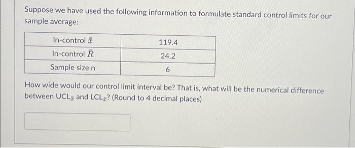 Suppose we have used the following information to