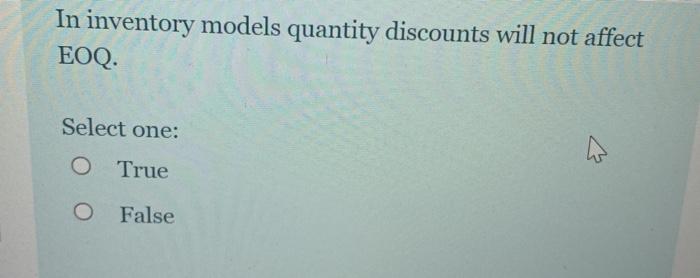 When the order quantity increases, holding cost