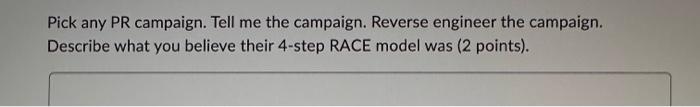 Pick any PR campaign. Tell me the campaign.