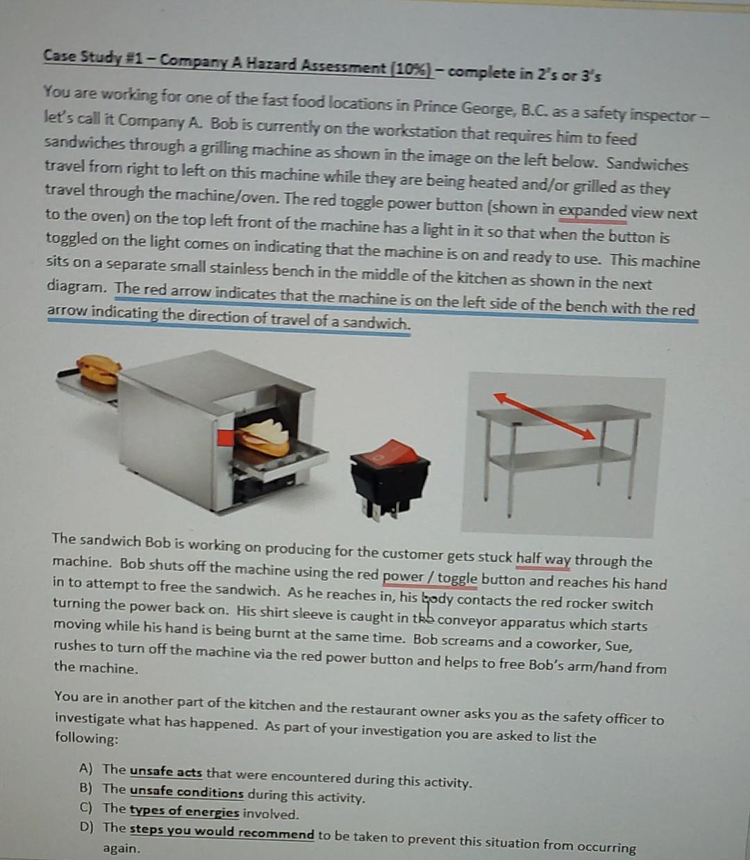 Case Study 1 - Company A Hazard Assessment [10\%]