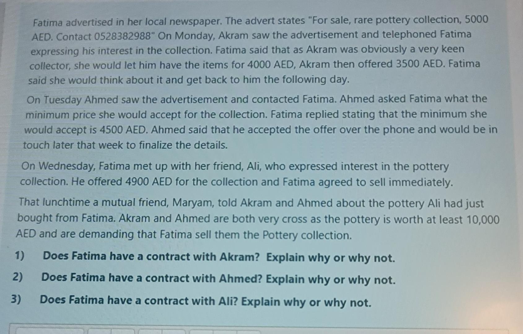 not by handwriting and Asap please. Fatima