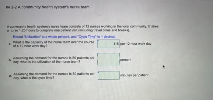 PA 3-2 A community health system's nurse team...