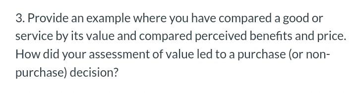 3. Provide an example where you have compared a