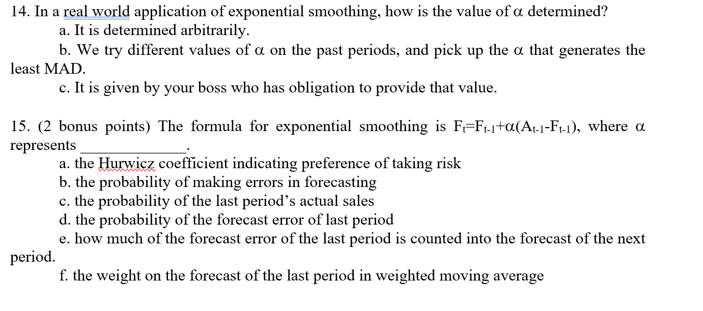 14. In a real world application of exponential
