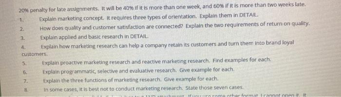 2. 3 4 20% penalty for late assignments. It will