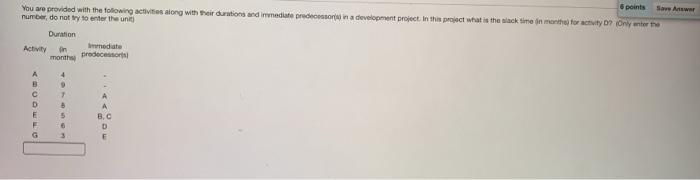 6 points Save Answer You are provided with the