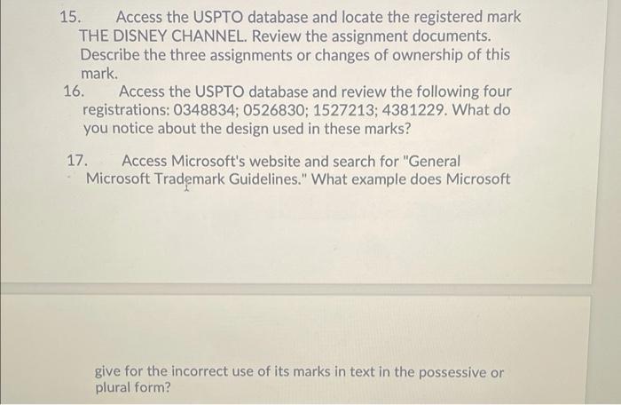 not sure how to find these b. Access the TSDR
