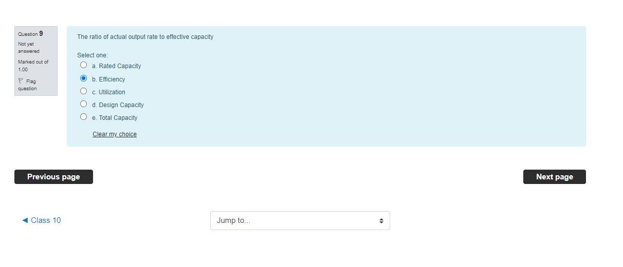 The ratio of actual output rate to effective