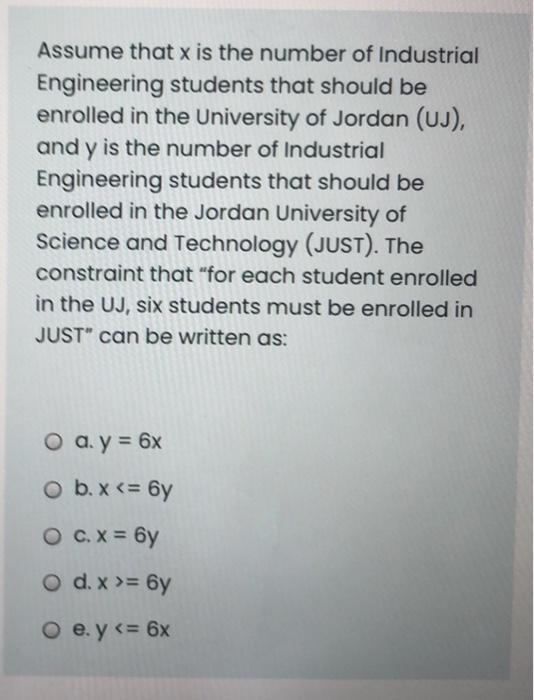 Assume that x is the number of Industrial