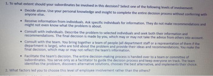 Answer questions 1 and 2 for both scenarios