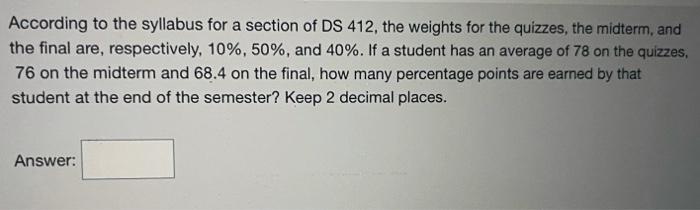 According to the syllabus for a section of DS