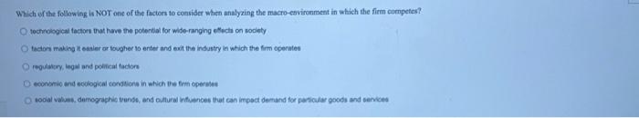 Which of the following is NOT one of the factors