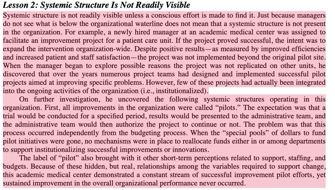 In your own words, what systemic structures did