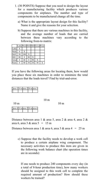 1. (30 POINTS) Suppose that you need to design