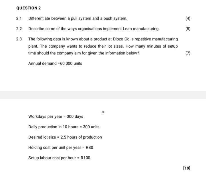 QUESTION 2 (4) (8) 2.1 Differentiate between a