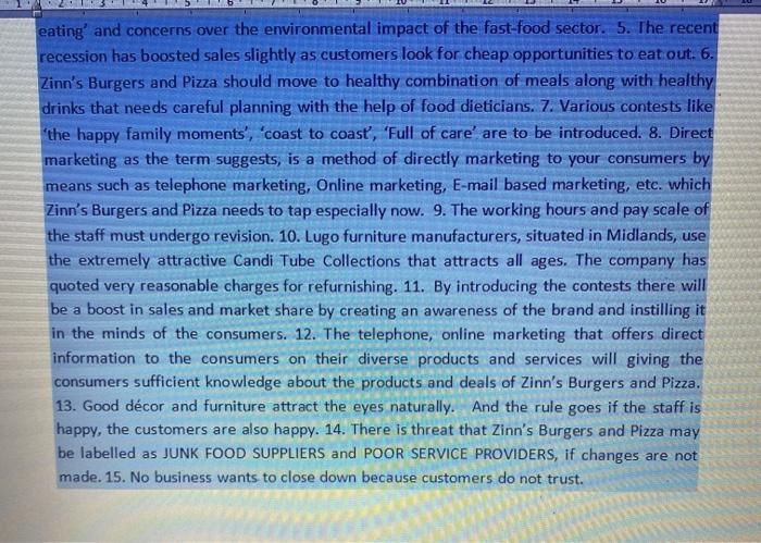 a. Read the case carefully and complete the