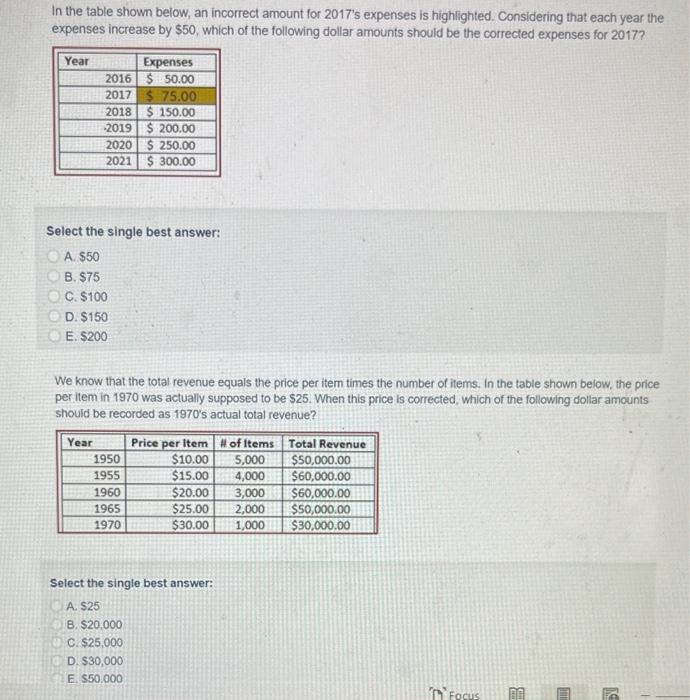 asap pls In the table shown below, an incorrect