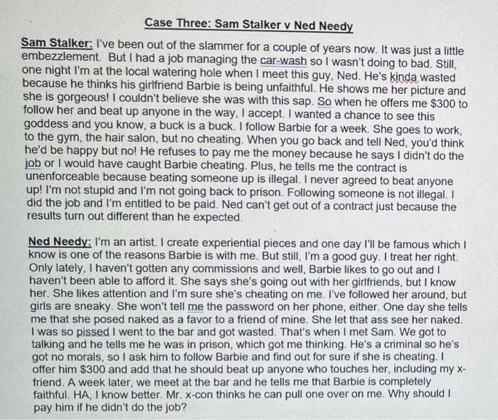 please makw sure you write a legal opinion