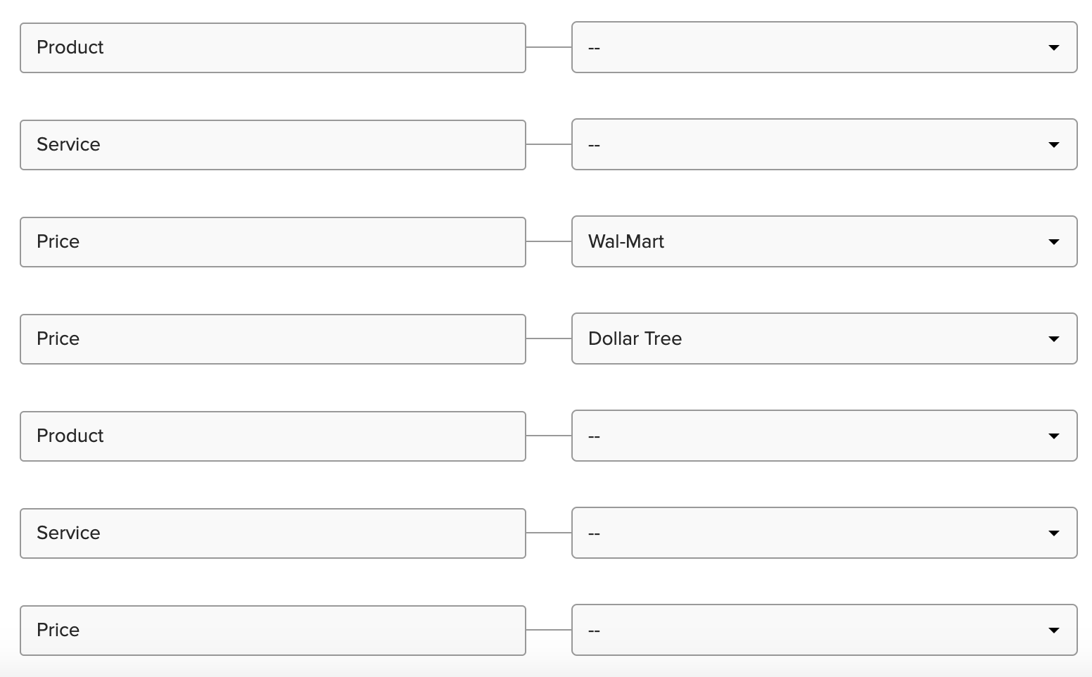 Identify what value the following companies are
