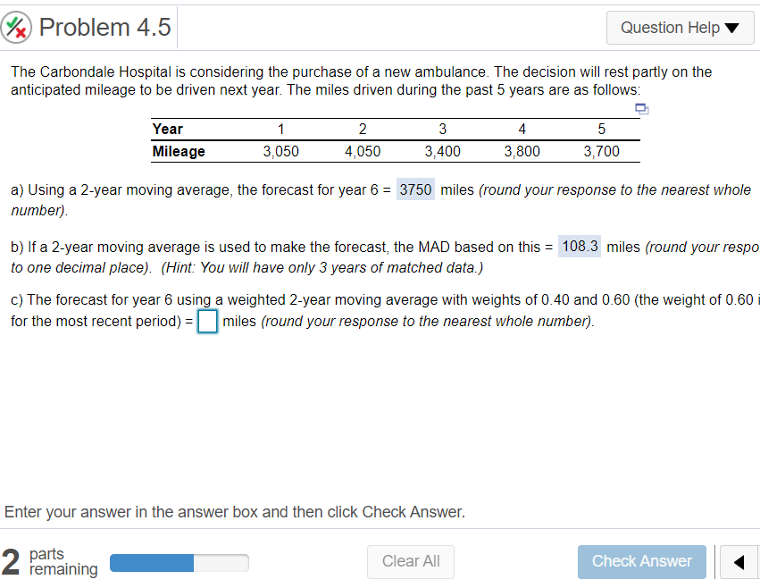 2x Problem 4.5 Question Help The Carbondale