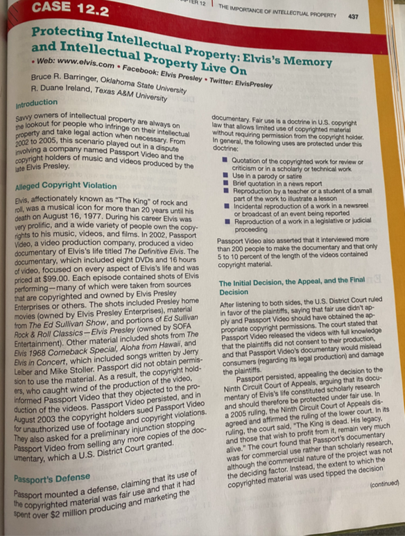 Please answer discussion question #12-40 12 CASE