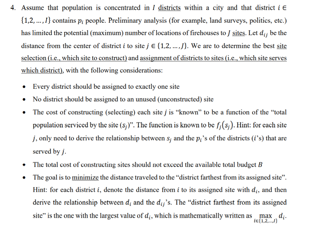 4. Assume that population is concentrated in I