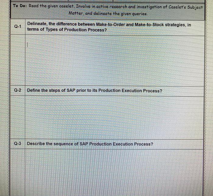 MIS 445 -Caselet-4 Production Process - SAP