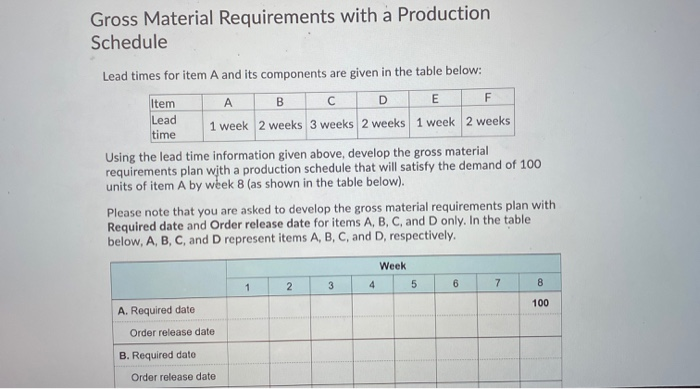 [Chapter 14] Gross Material Requirements Plan The