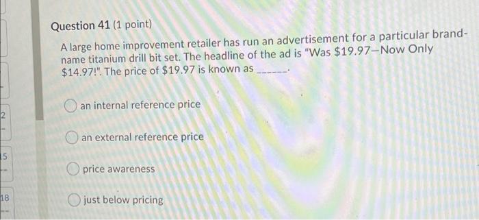 Question 42 (1 point) A popular brand of organic