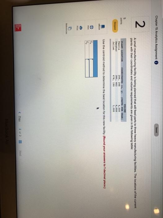 Chapter 15 Analytics Assignment 2 A small