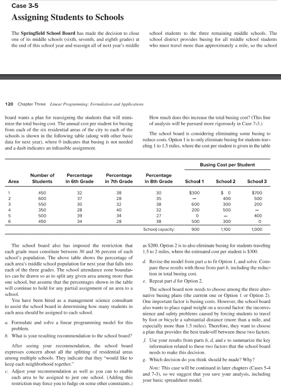 Case 35 Assigning Students to Schools The