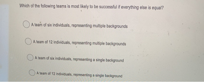 What would the correct answer be? Which of the