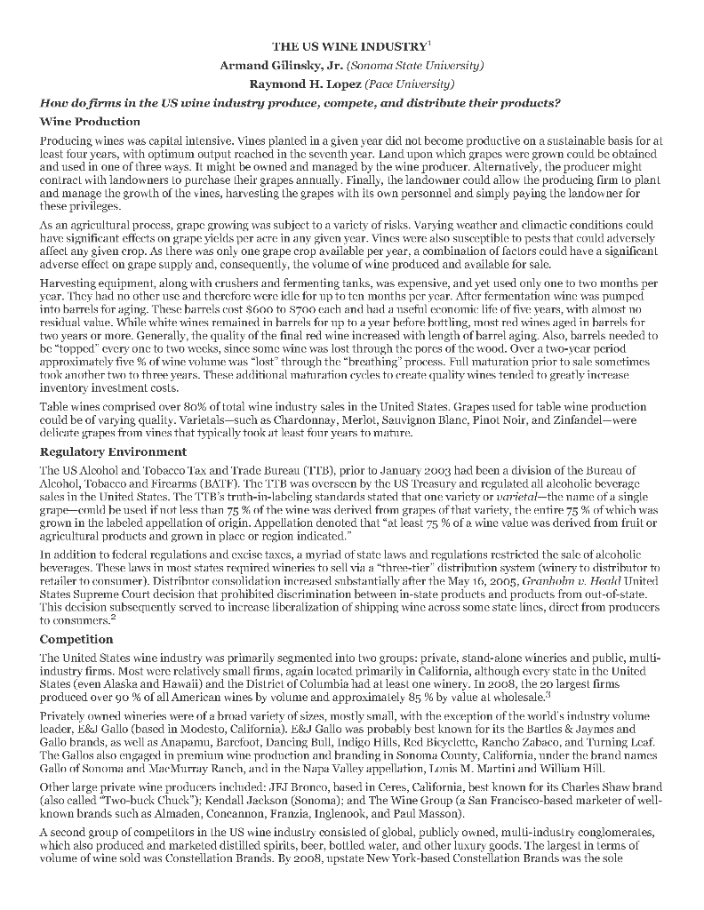 Describe the macroeconomic forces in the US wine