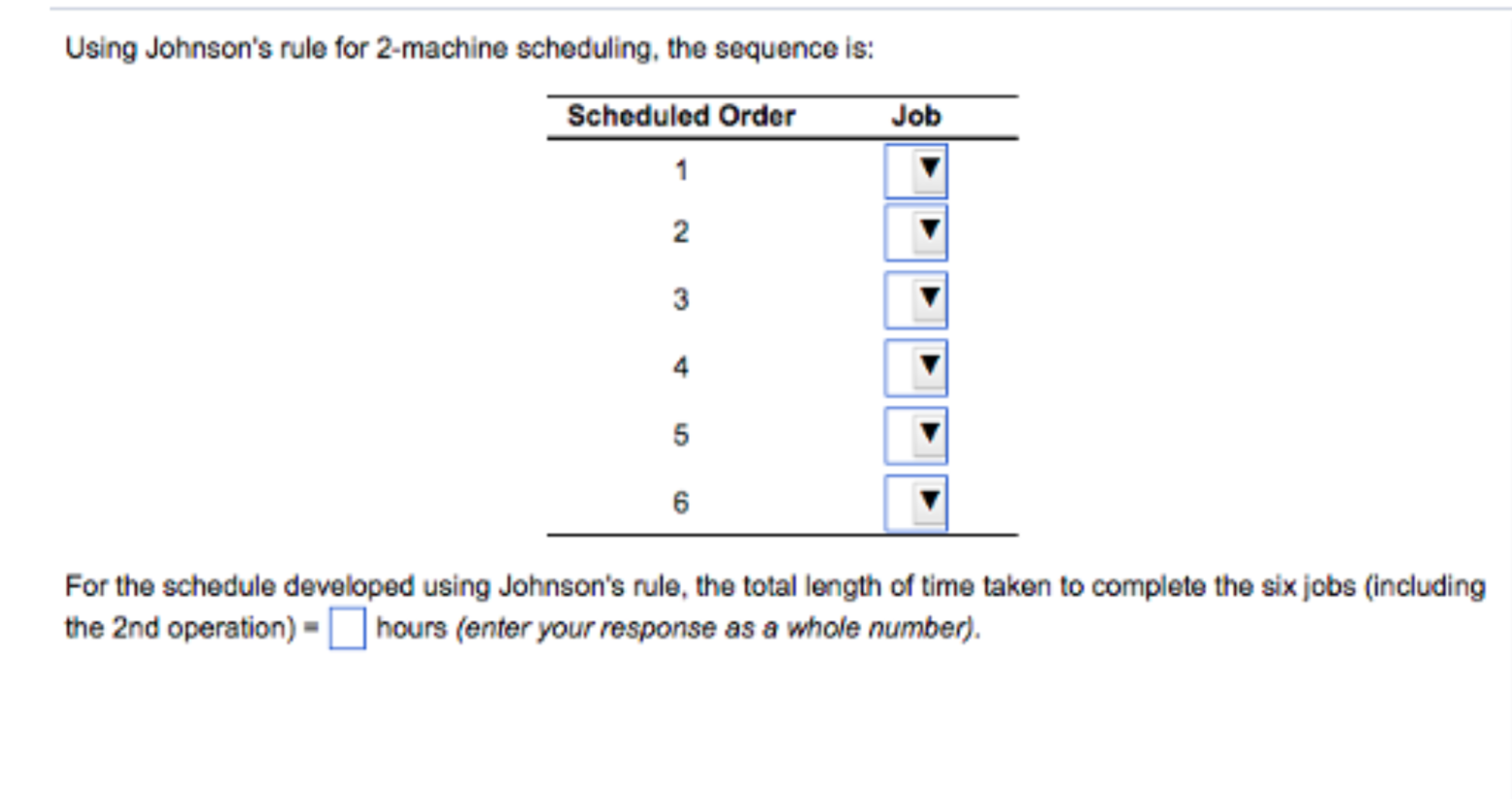 Using Johnson's rule for 2-machine scheduling,
