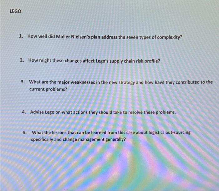 This question is based on a supply chain case