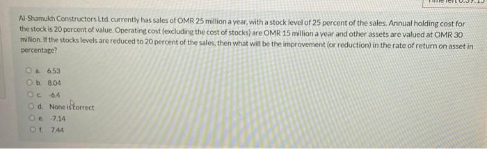 Al-Shamukh Constructors Ltd. currently has sales