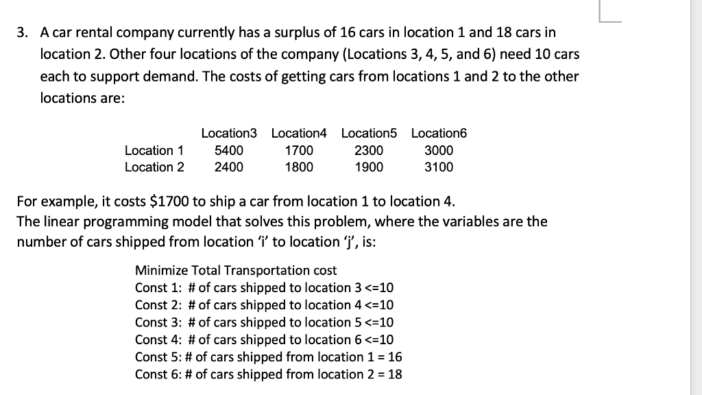 3.2 and 3.3 3. A car rental company currently has