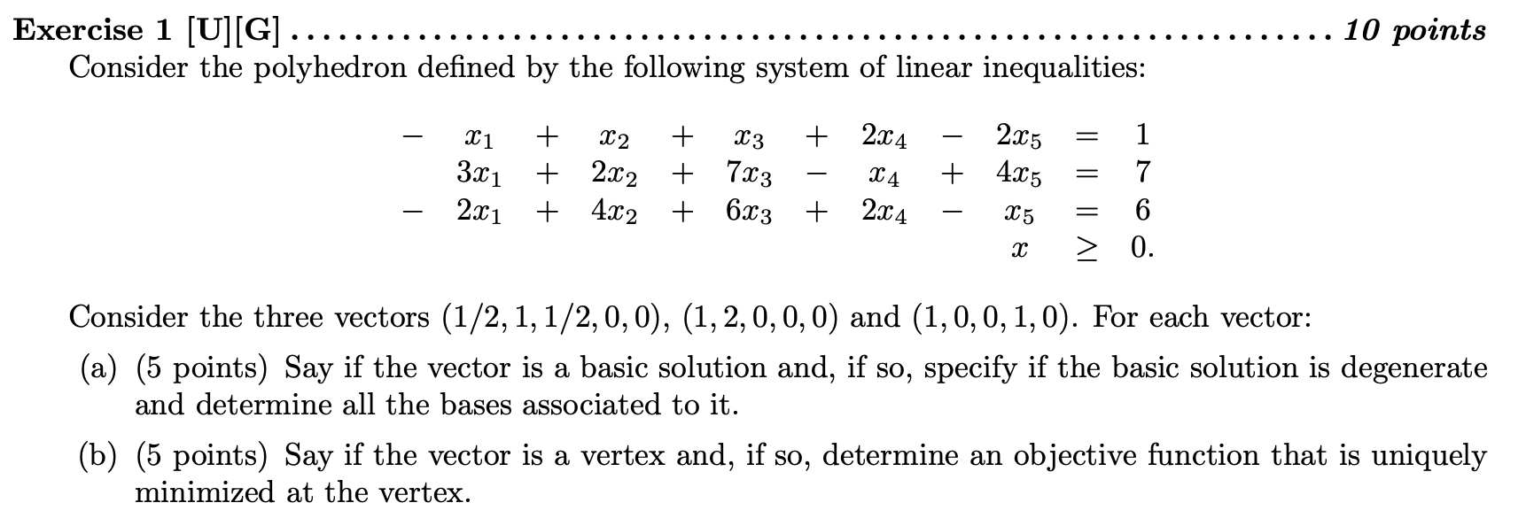 Linear Optimization question, thanks. 10 points