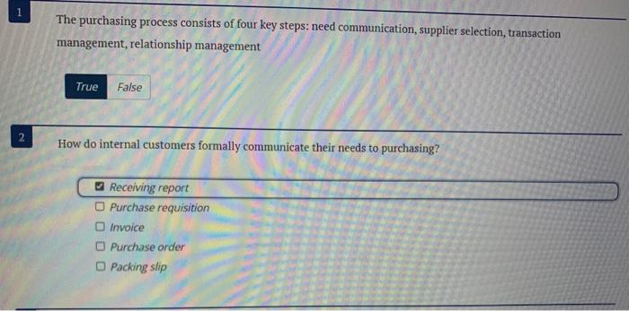 1 The purchasing process consists of four key