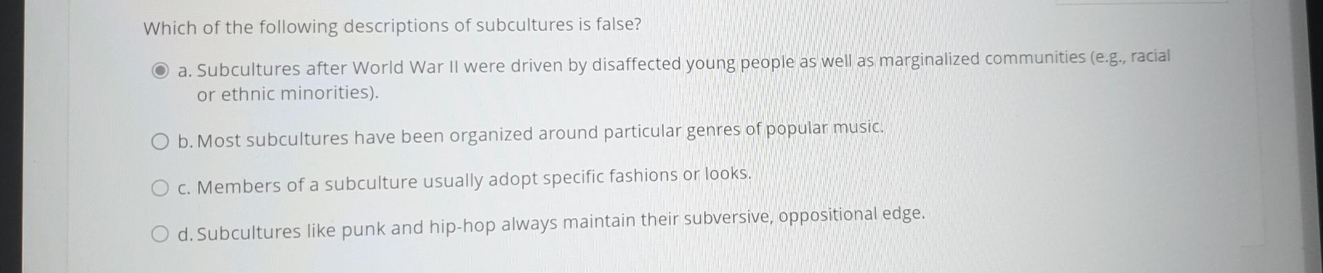 Which of the following descriptions of