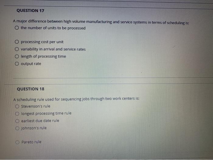 QUESTION 17 A major difference between high