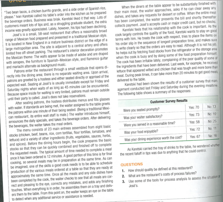 Use three different process analysis tools to