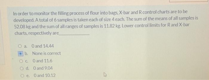 In order to monitor the filling process of flour