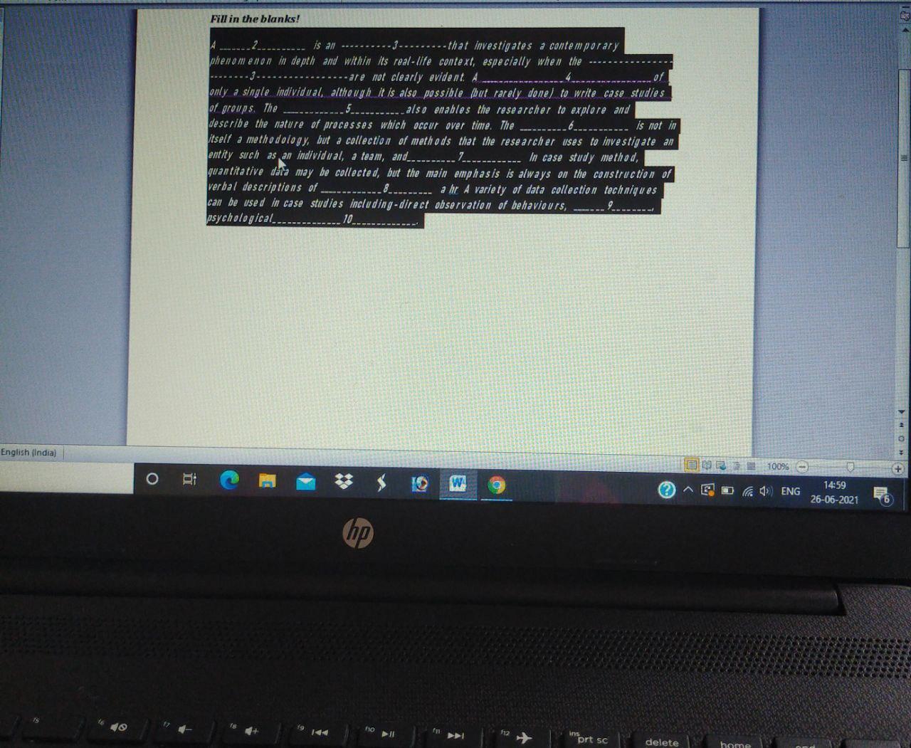 Fill in the blanks! A is an